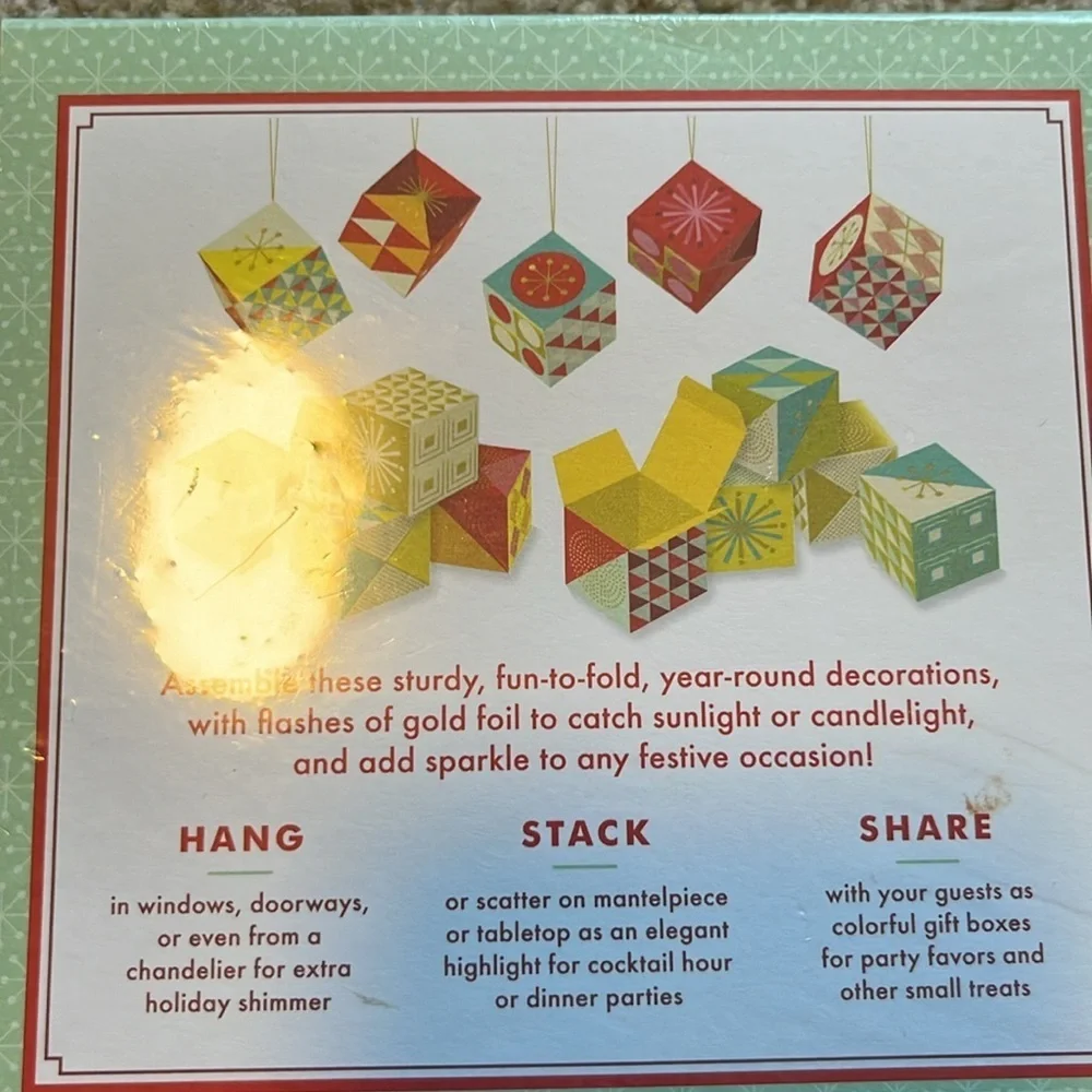 Princeton Architectural Vintage Sparkle Paper Origami Festive Ornament Craft Set